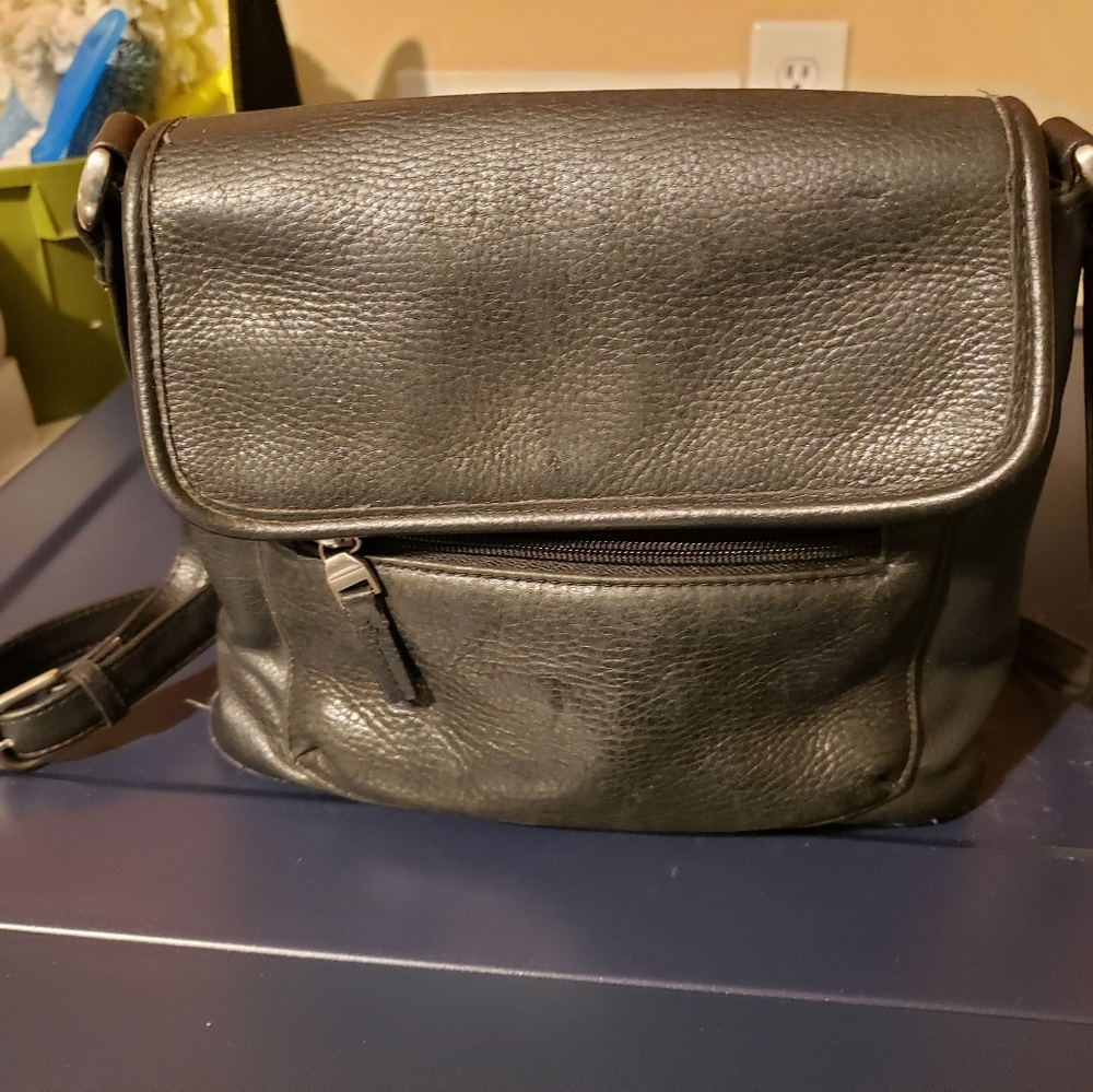 Black leather purse
